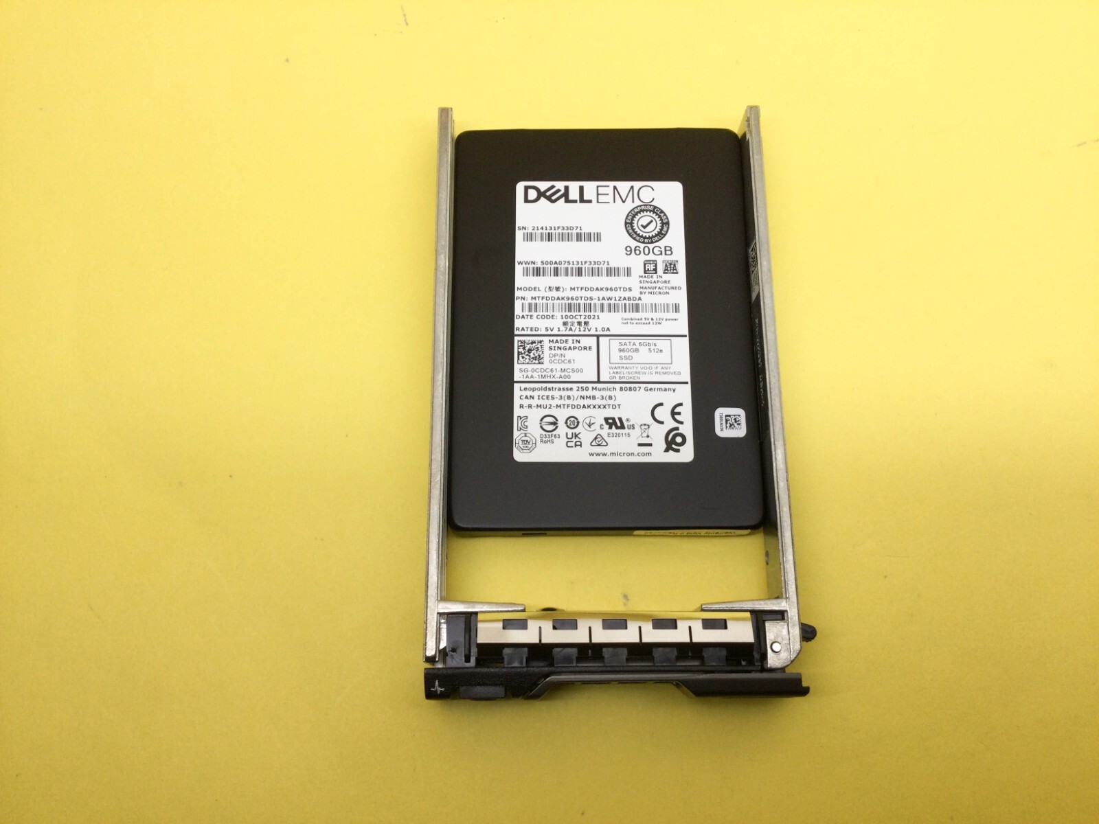 CDC61 Dell 960GB SATA 6Gbps Read Intensive 2.5'' SSD 0CDC61