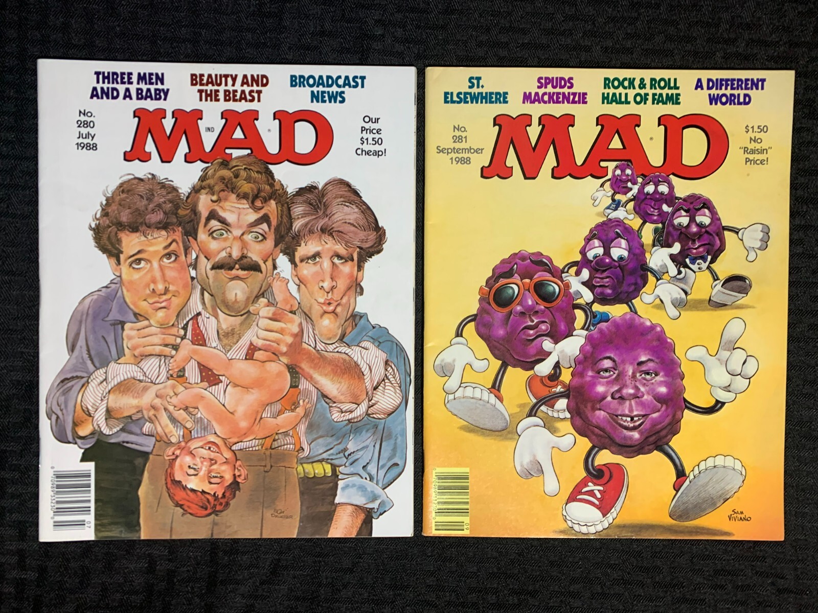 1988 MAD MAGAZINE #280 & 280 FN+/FN- Alfred E Neuman / 3 Men & a