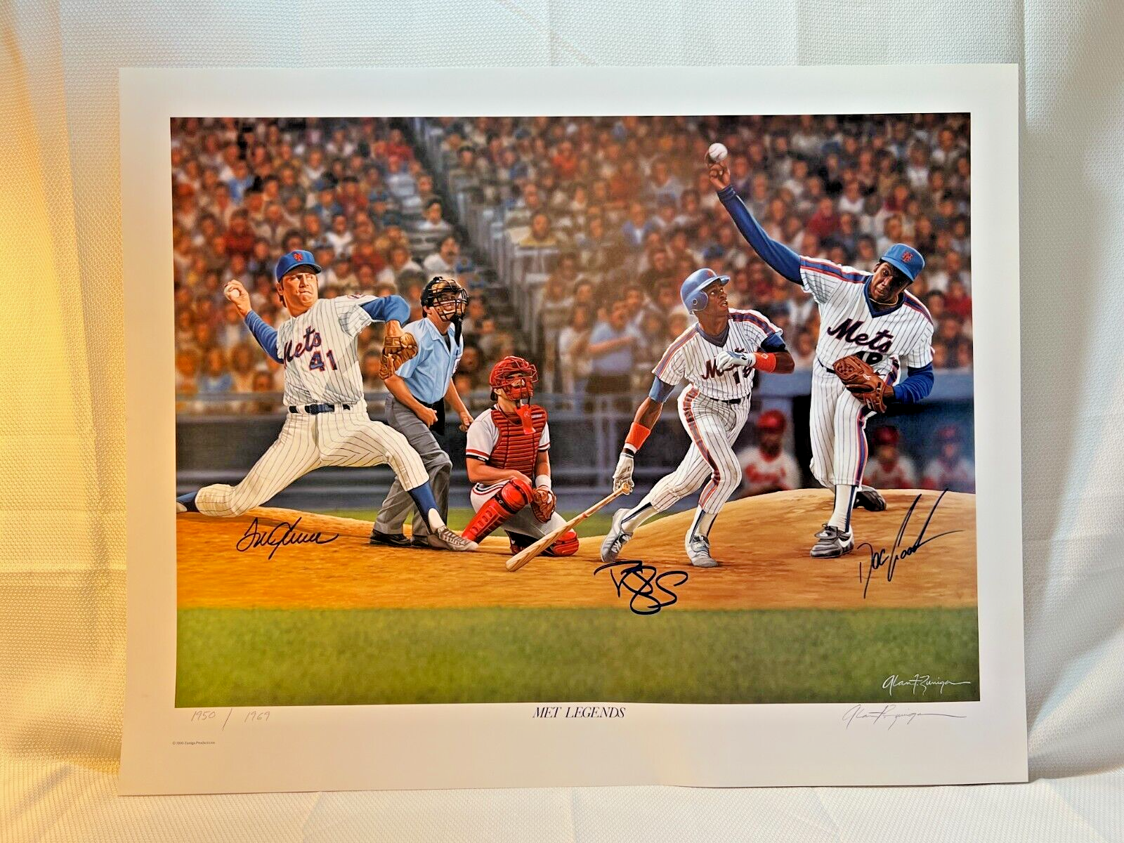 Tom Seaver Dwight Gooden Darryl Strawberry Signed Mets Legends