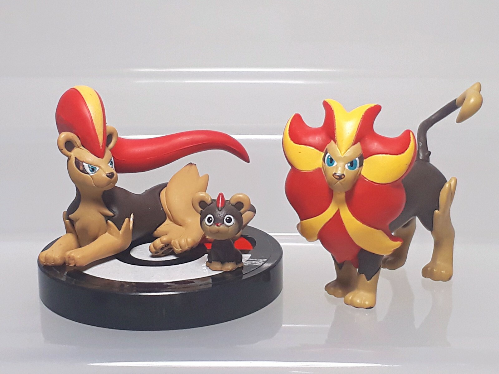 Pyroar Litleo Pokemon Figure Set Tomy Moncolle & Zukan Gashapon