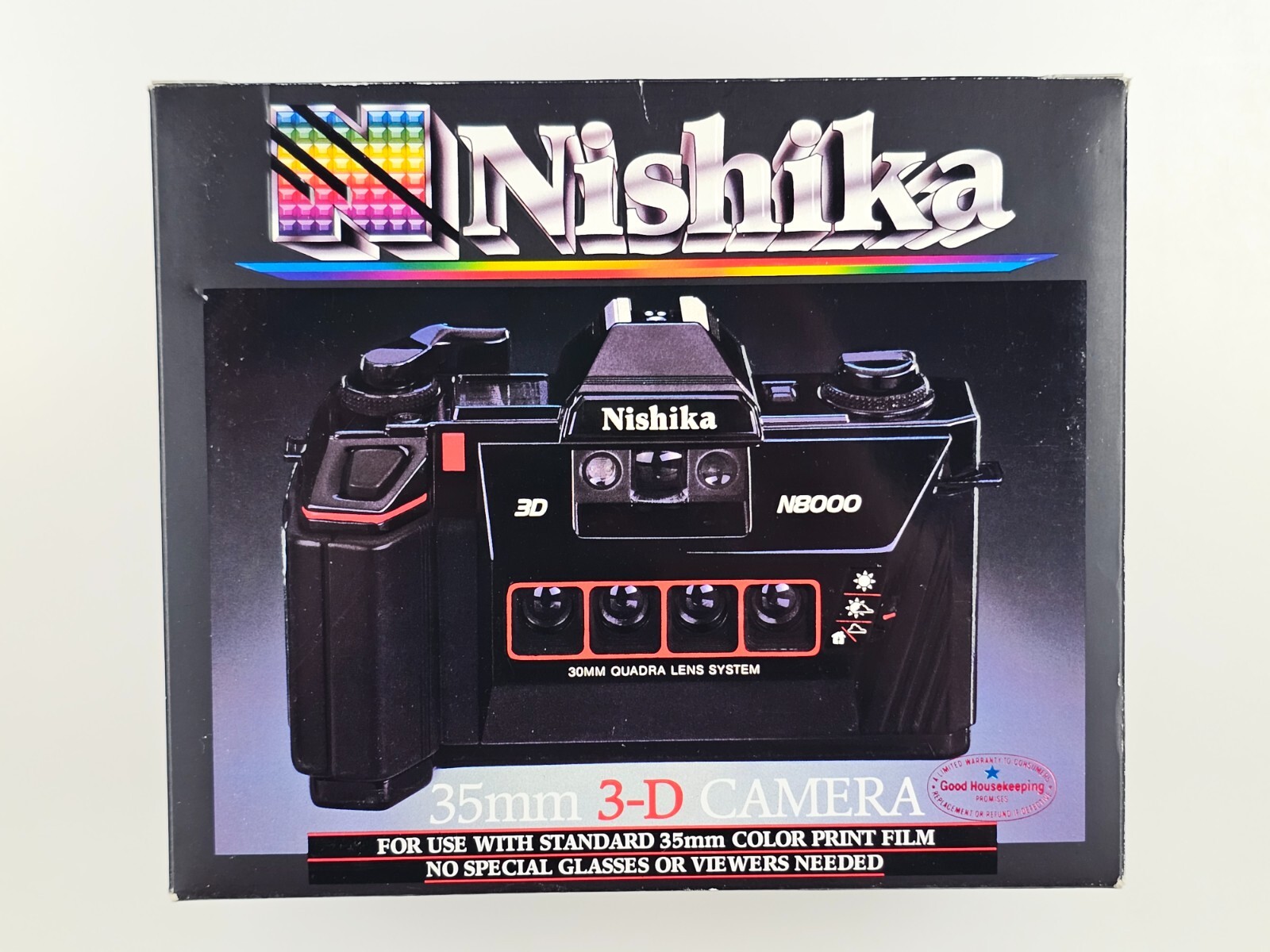 Nishika 35mm 3D Camera N8000 30mm Quadra 4 Lens System Lenticular