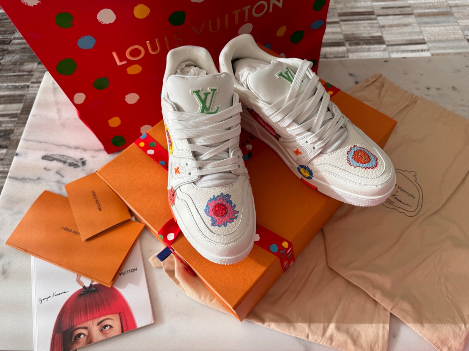 Louis Vuitton x Yayoi Kusama Trainer White Print 1ABD3G LV 7,5 | eBay