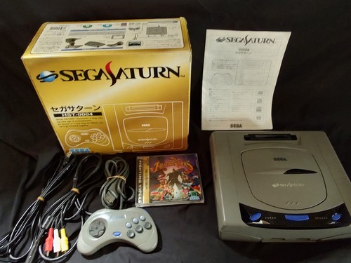 SEGA Saturn Gray color Console HST-0004,Pad,Power Cable Boxed set