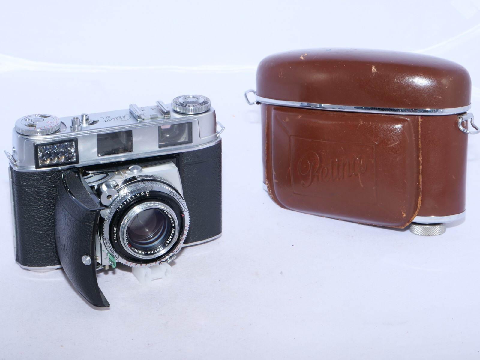 Kodak Retina IIIC (BIG C) 35mm film rangefinder camera. Xenon 50mm