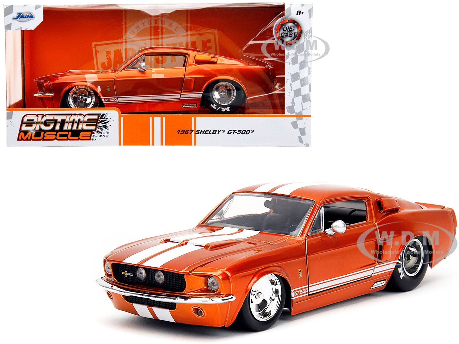 1967 FORD MUSTANG SHELBY GT500 CANDY ORANGE 1/24 DIECAST MODEL CAR