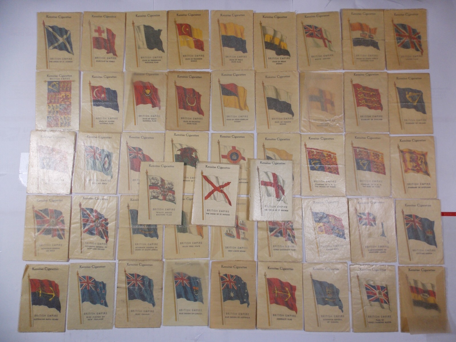 Kensitas Silk Cigarette Cards Flags of the British Empire Complete