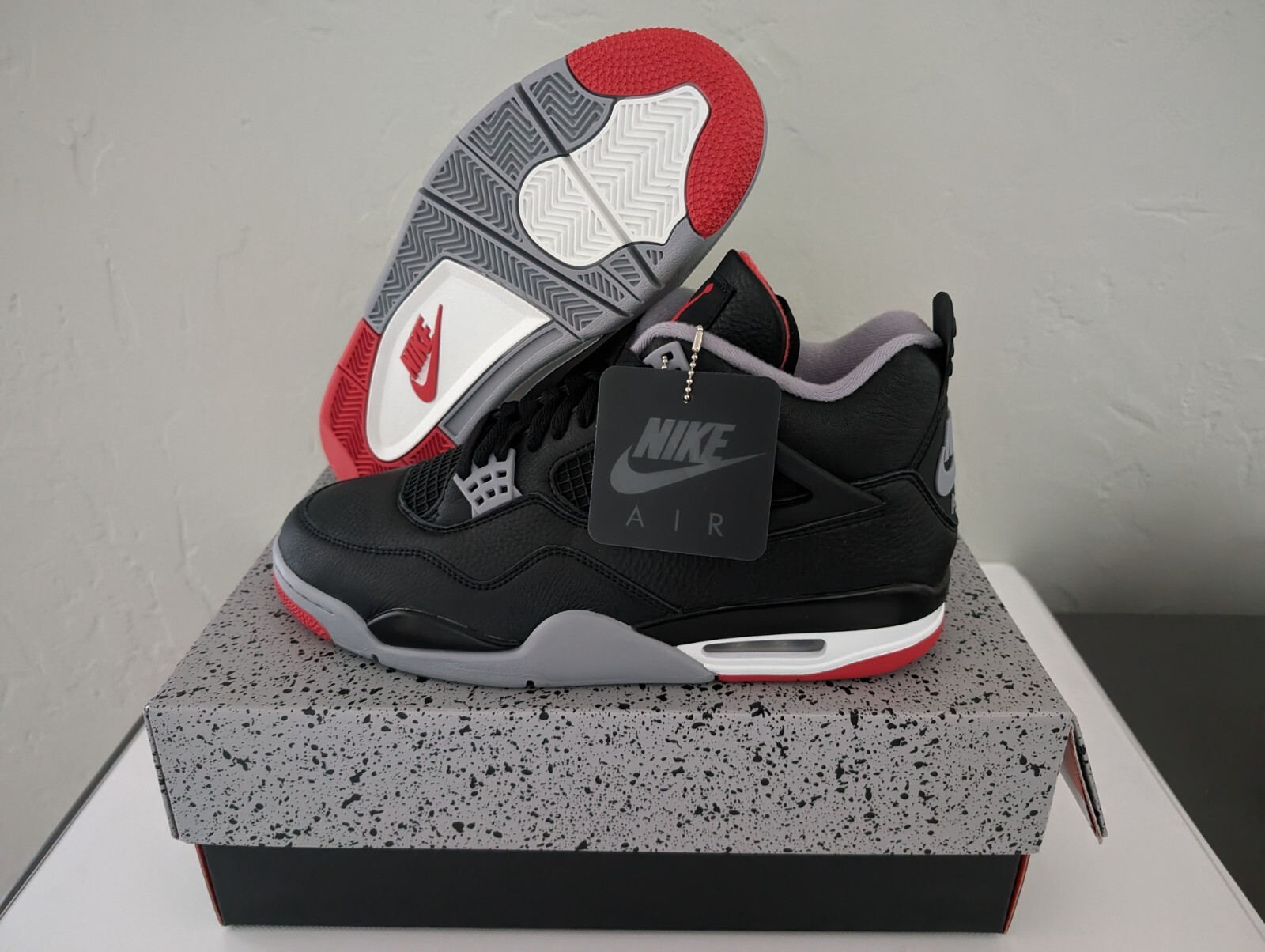 Nike Air Jordan 4 Bred Reimagined Black Red AJIV FV5029-006 Men's