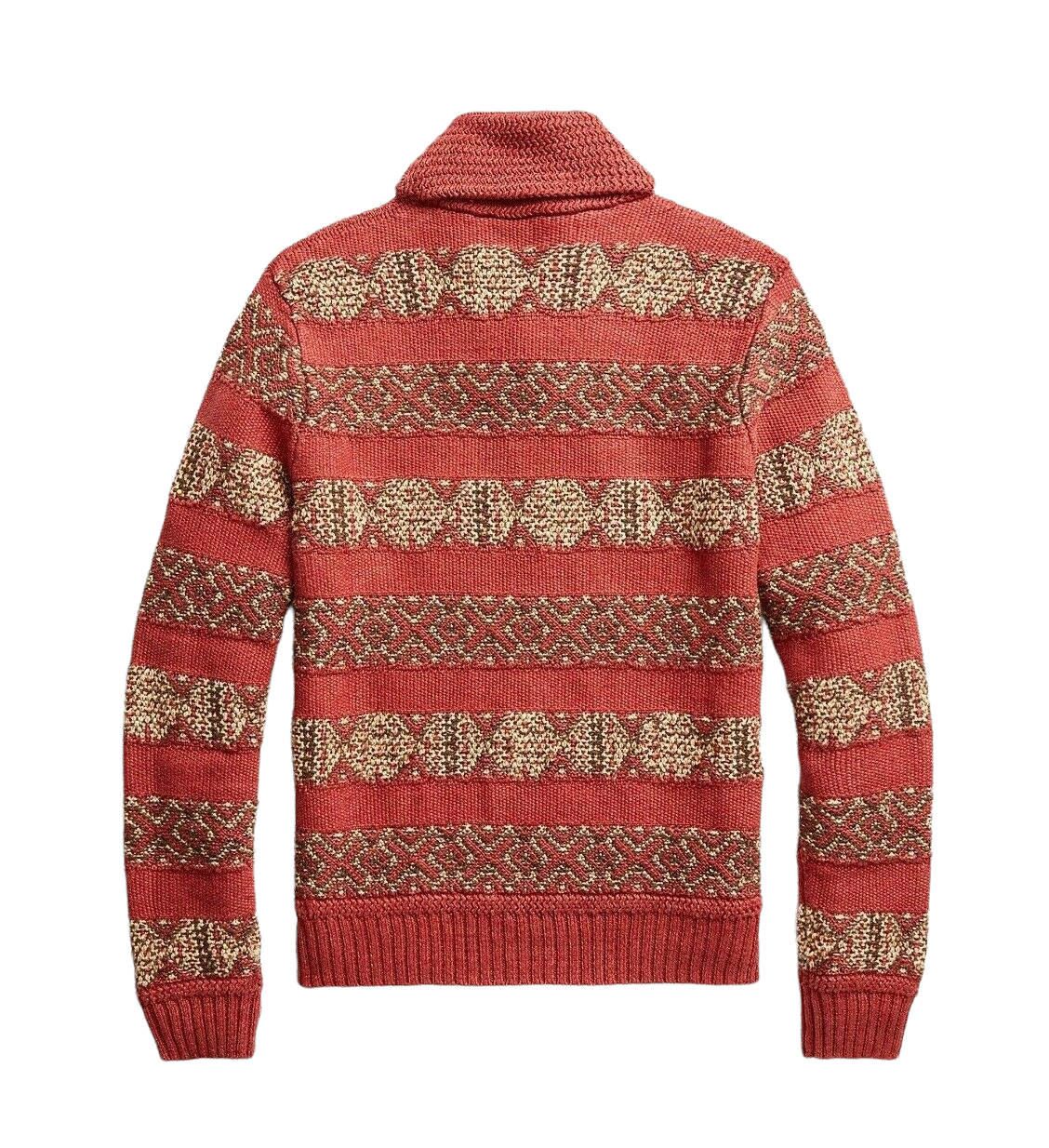 Ralph Lauren RRL Red Intarsia Knit Linen 1940's Blanket Shawl