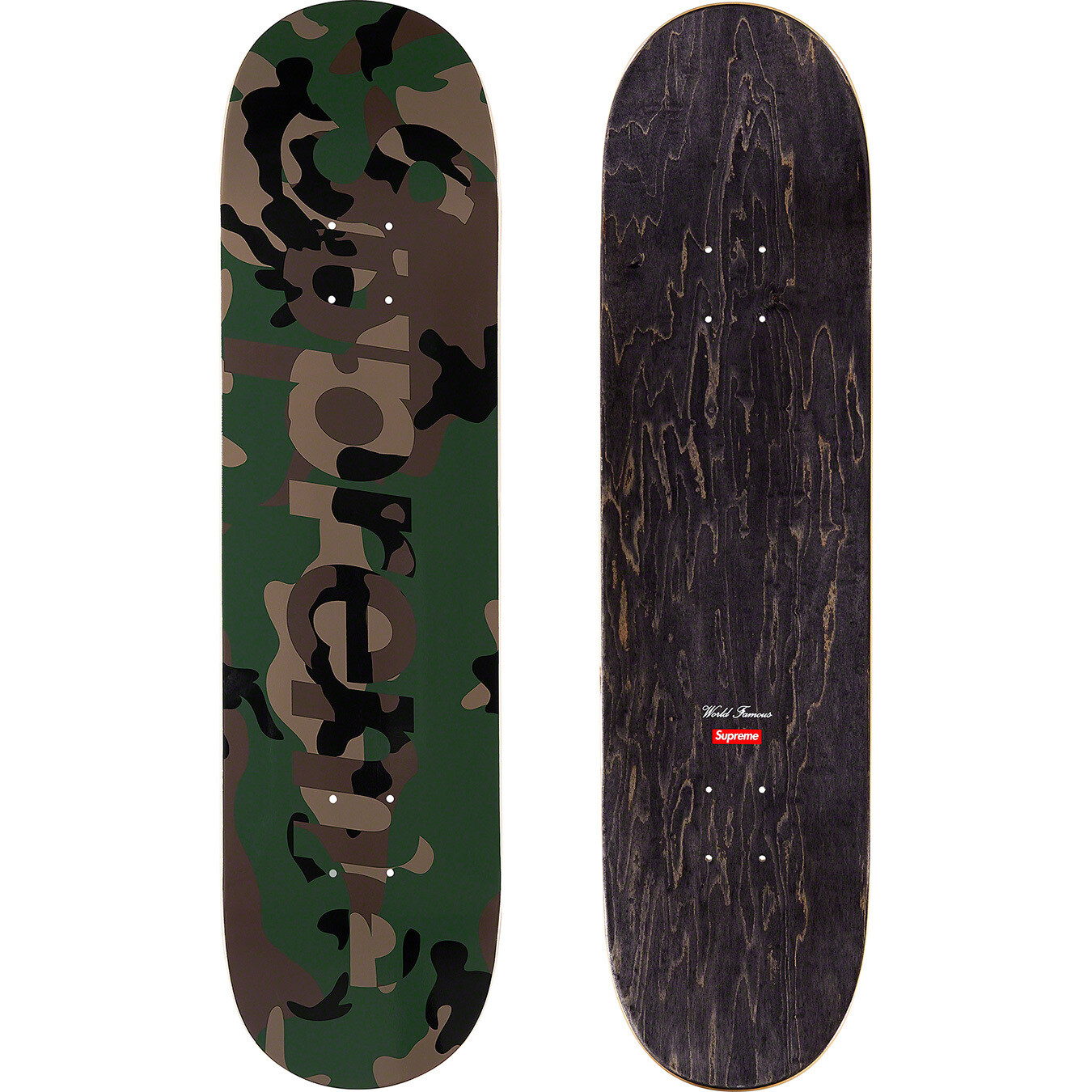 Supreme Camo Logo Skateboard Deck Woodland Camo FW20 (FW20SB6