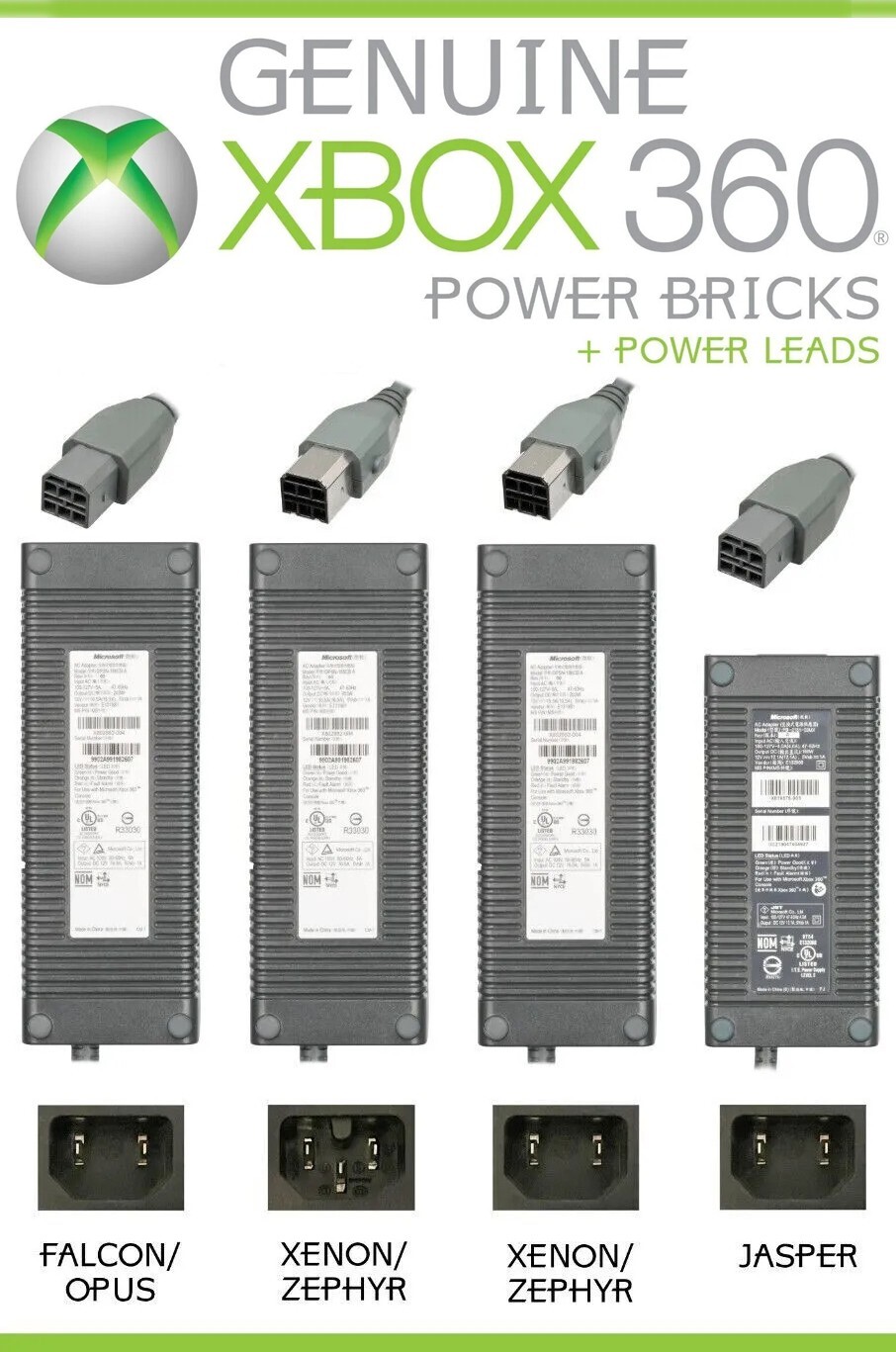 Original Genuine Microsoft OEM Xbox 360 Power Supply - All Tested