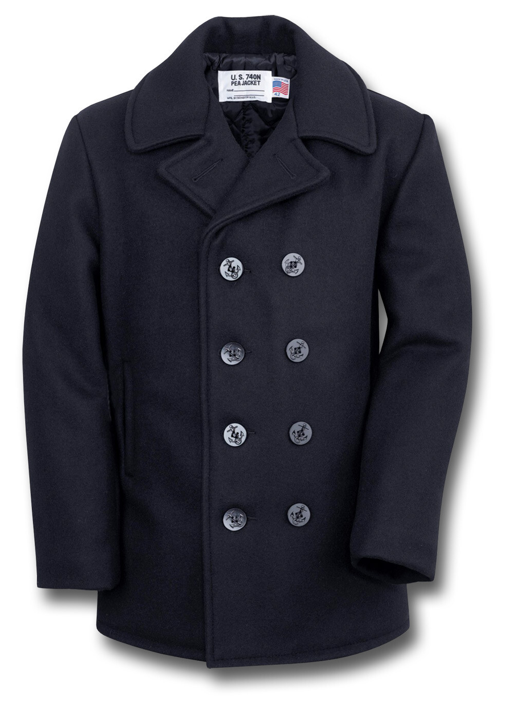 NEW SCHOTT 740N NYC WOOL PEA COAT DARK NAVY USA MADE [70304] | eBay