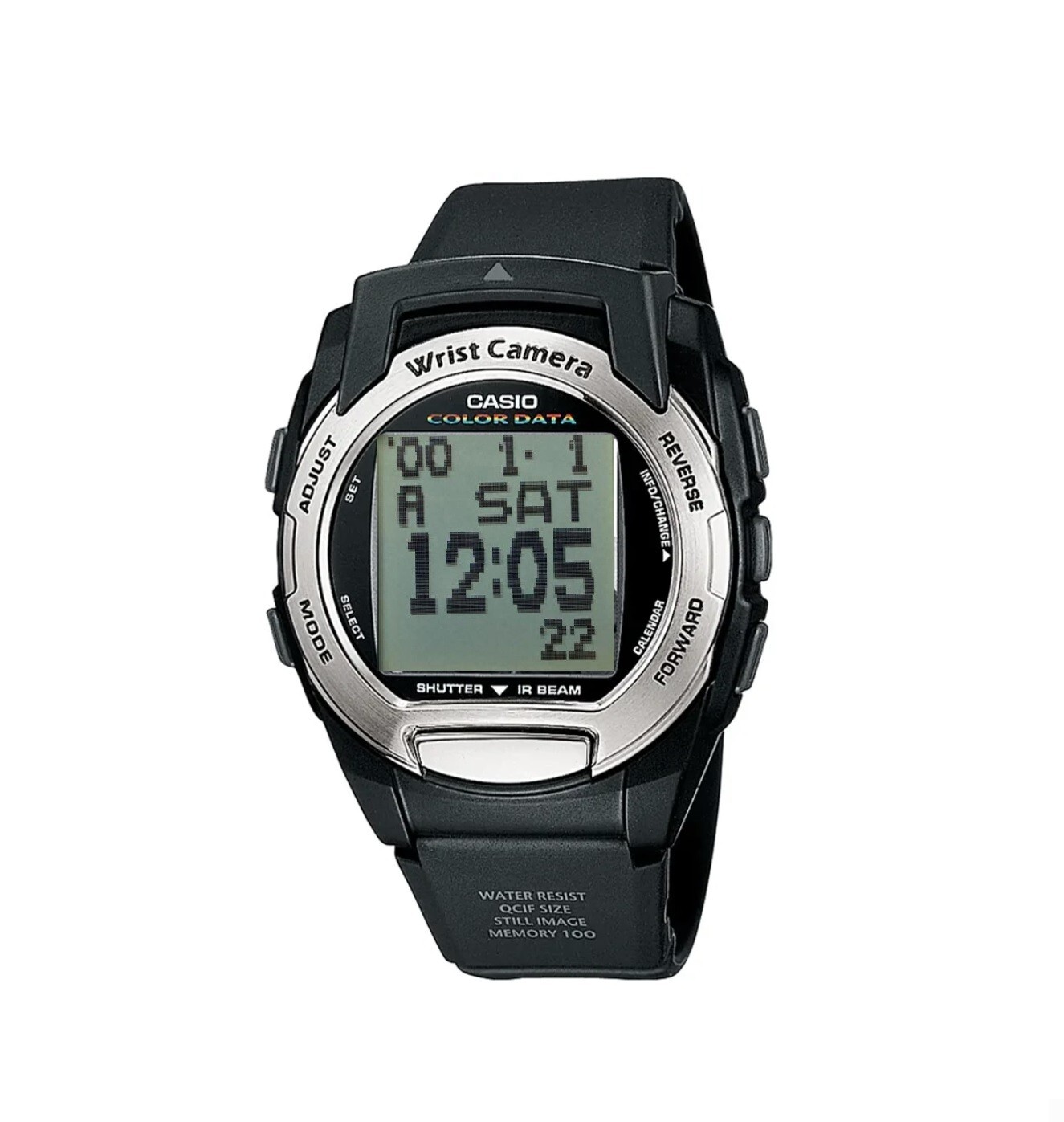 Casio Color Wrist Camera Watch Silicone Band w/Infrared Receiver