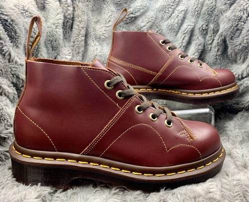 Dr Martens Church Monkey Oxblood/Cherry-Red Smooth Leather Ankle