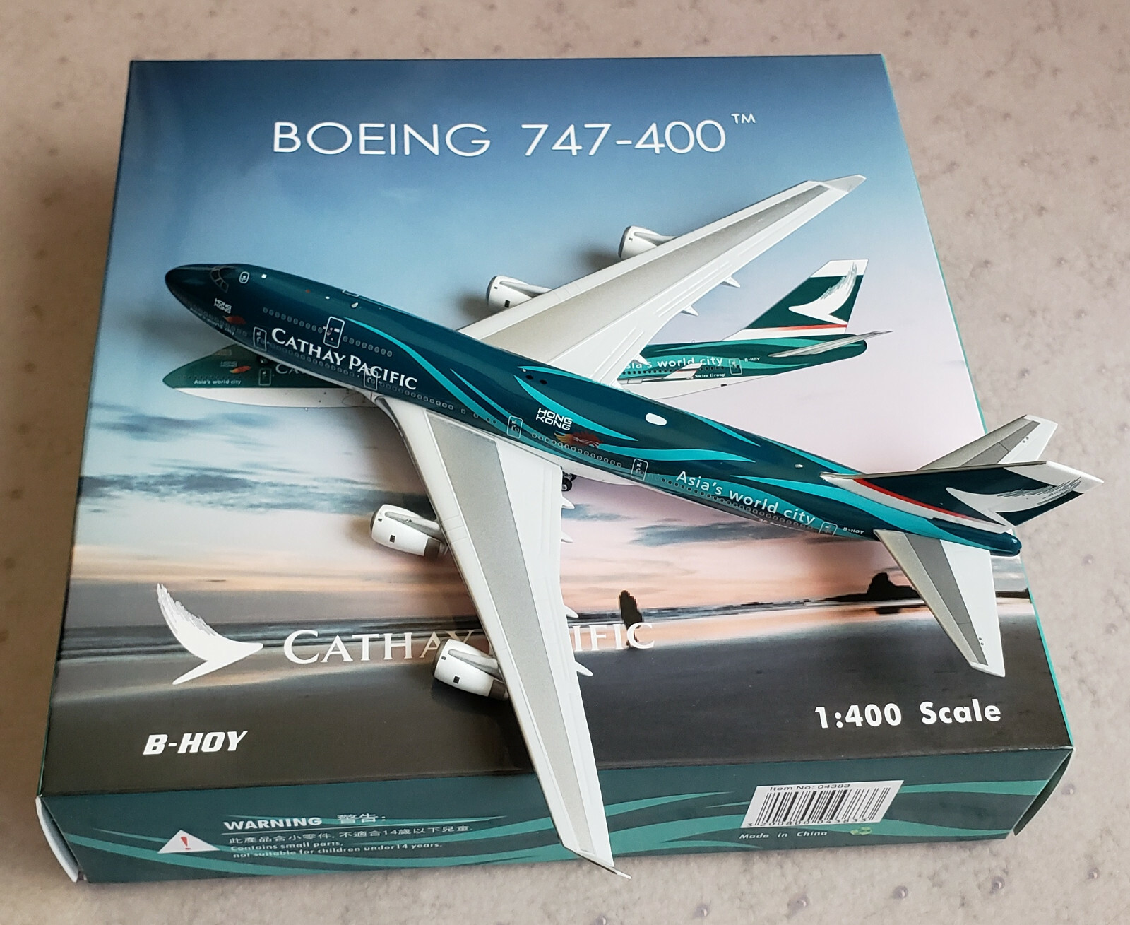 Phoenix 747-400 Cathay Pacific B-HOY Asia's World City in 1:400 | eBay