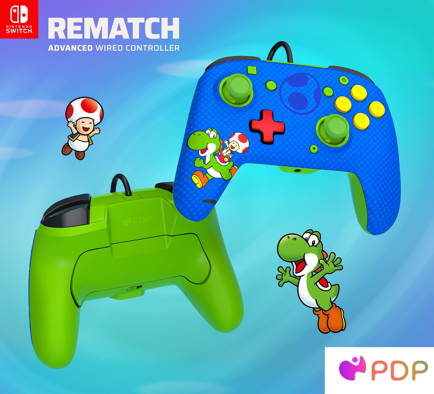 PDP *OFFICIAL* REMATCH Advanced Wired Controller *TOAD & YOSHI