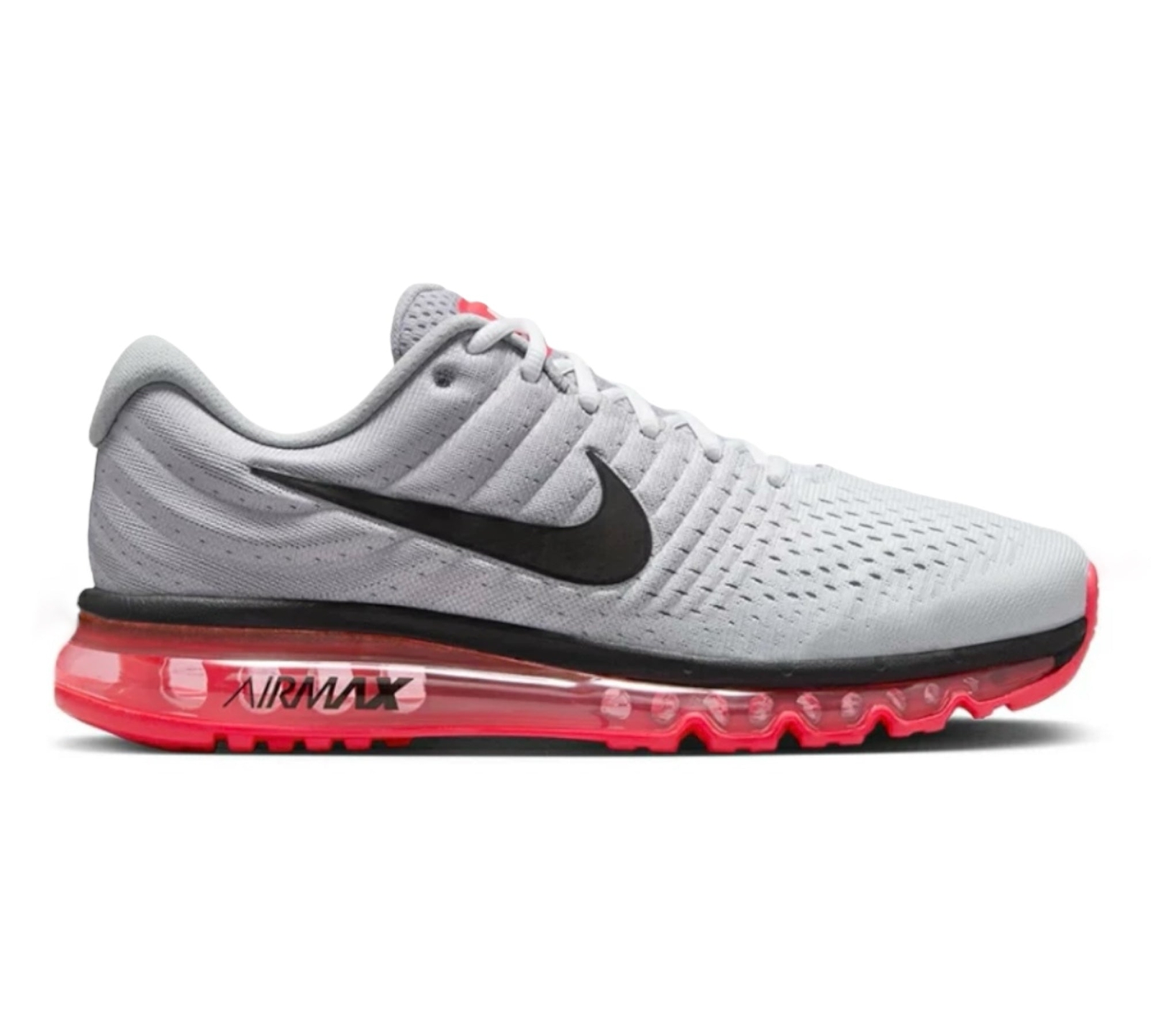 Nike Air Max 2017 Wolf Grey Hot Punch Red Black Cool 849559-106 sz