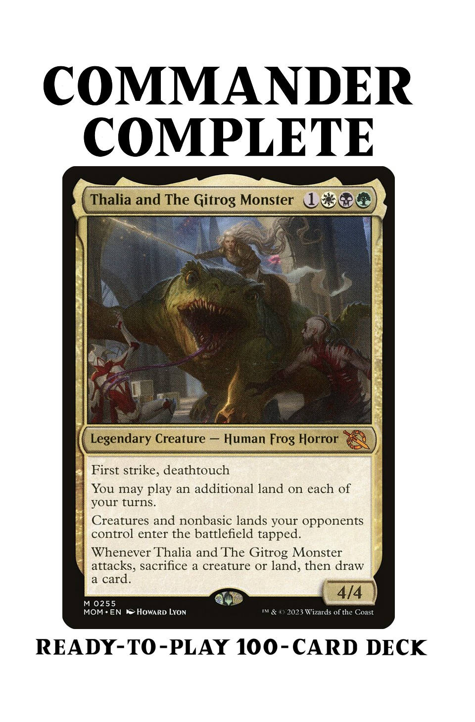 Thalia and The Gitrog Monster LANDFALL SACRIFICE MTG Custom