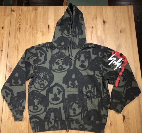 Supreme Yohji Yamamoto Hooded Sweatshirt Faces Graffiti Olive DS
