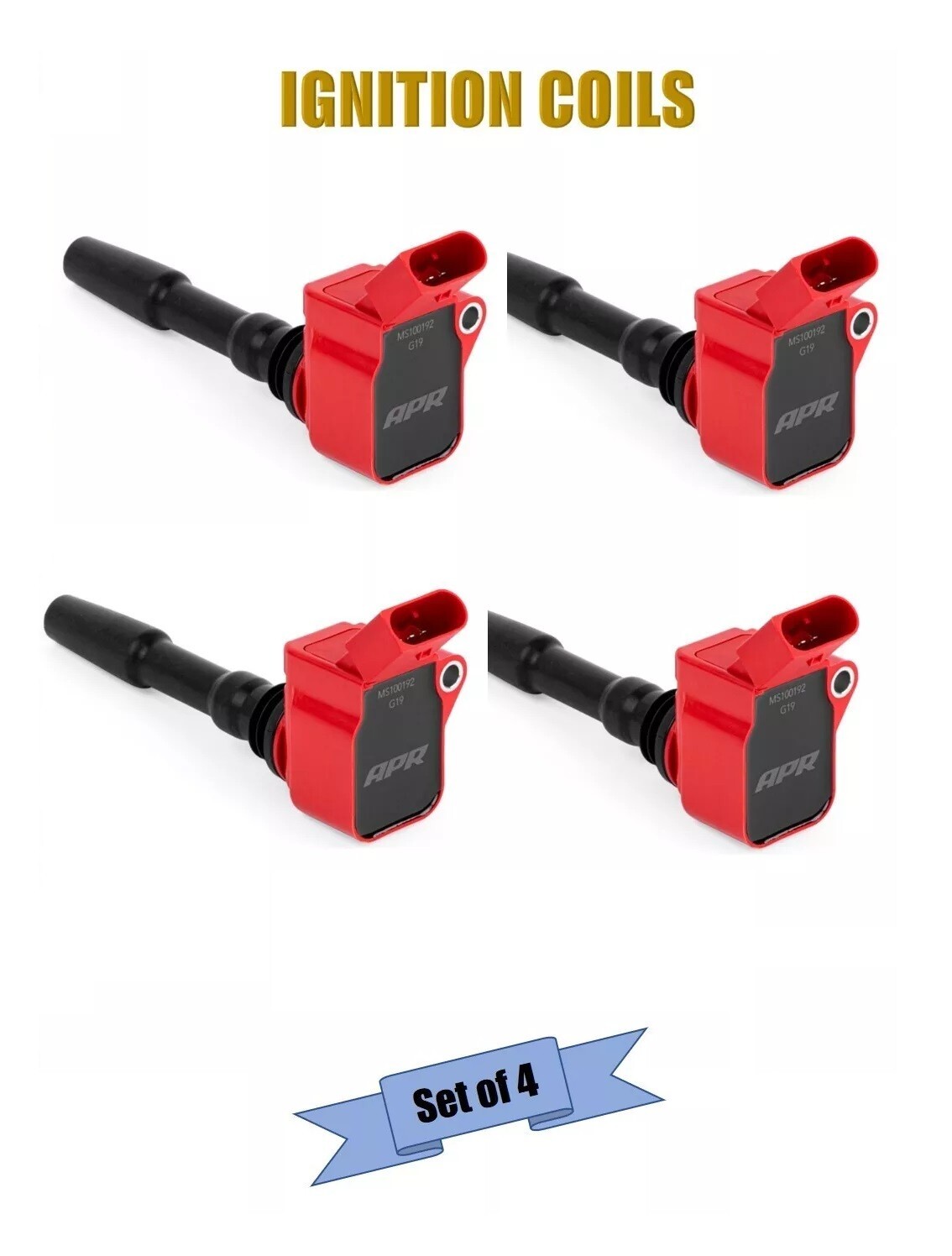 APR Holley Ignition Coils Red 4Pc Fits Audi Volkswagen Porsche