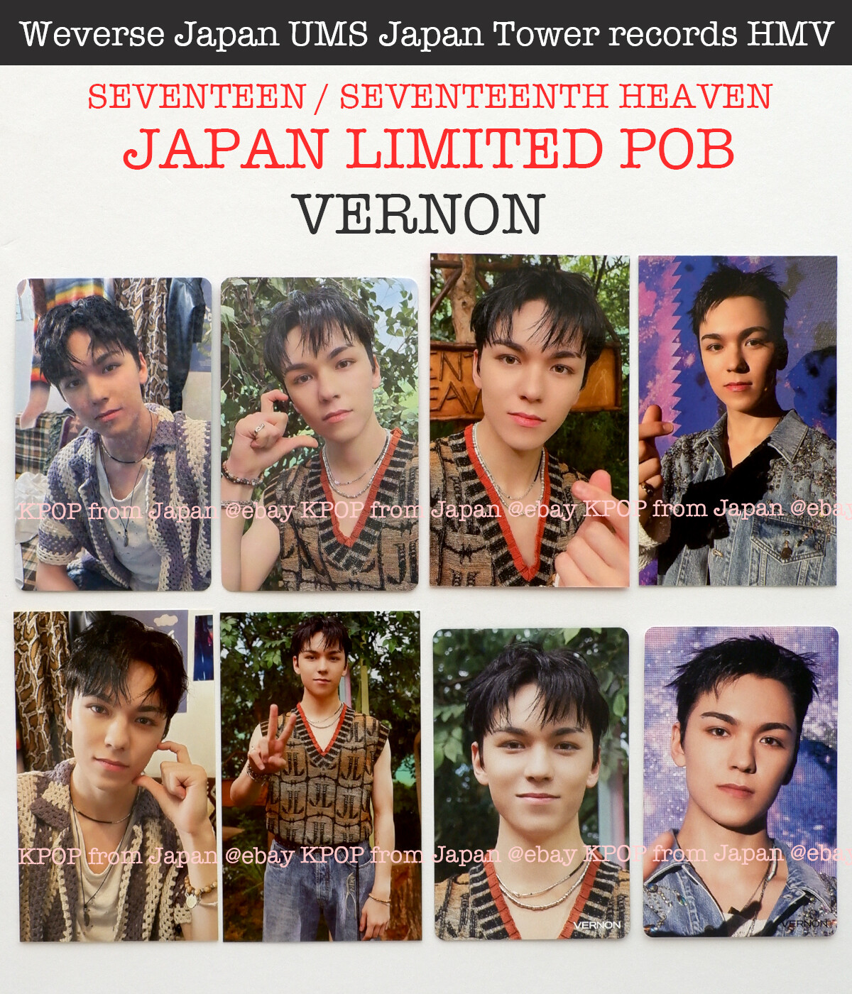 VERNON SEVENTEEN SEVENTEENTH HEAVEN JAPAN POB Photocard CARAT