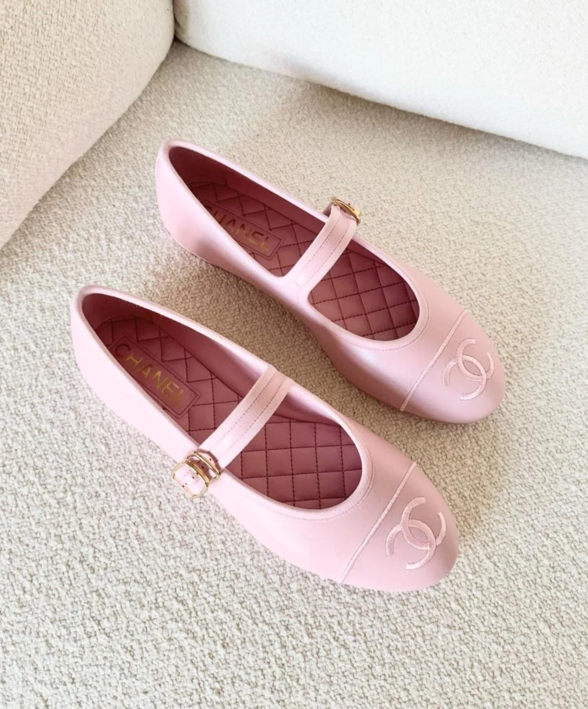 Chanel Mary Jane Rose Ballet Flats 36.5/36.5C | eBay