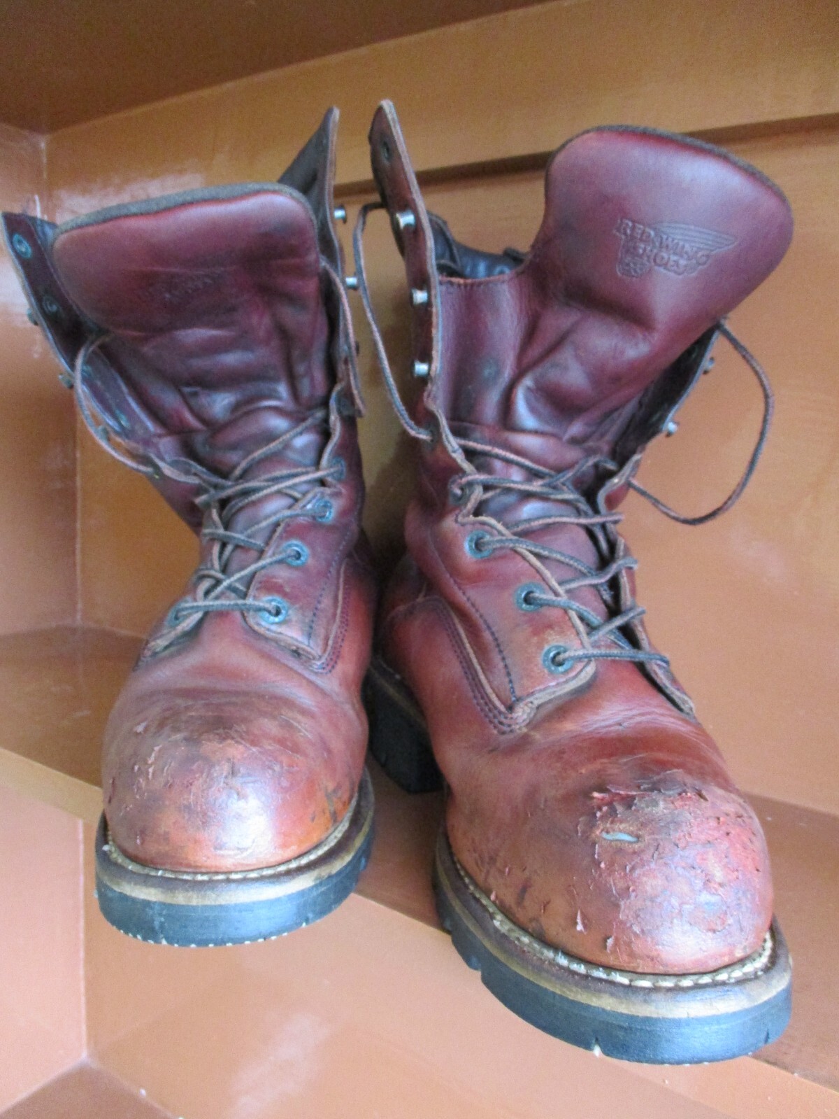 Red Wing ANSI Z41 PT99 MI/75 C/75 2207 Men's Brown Boots Steel Toe