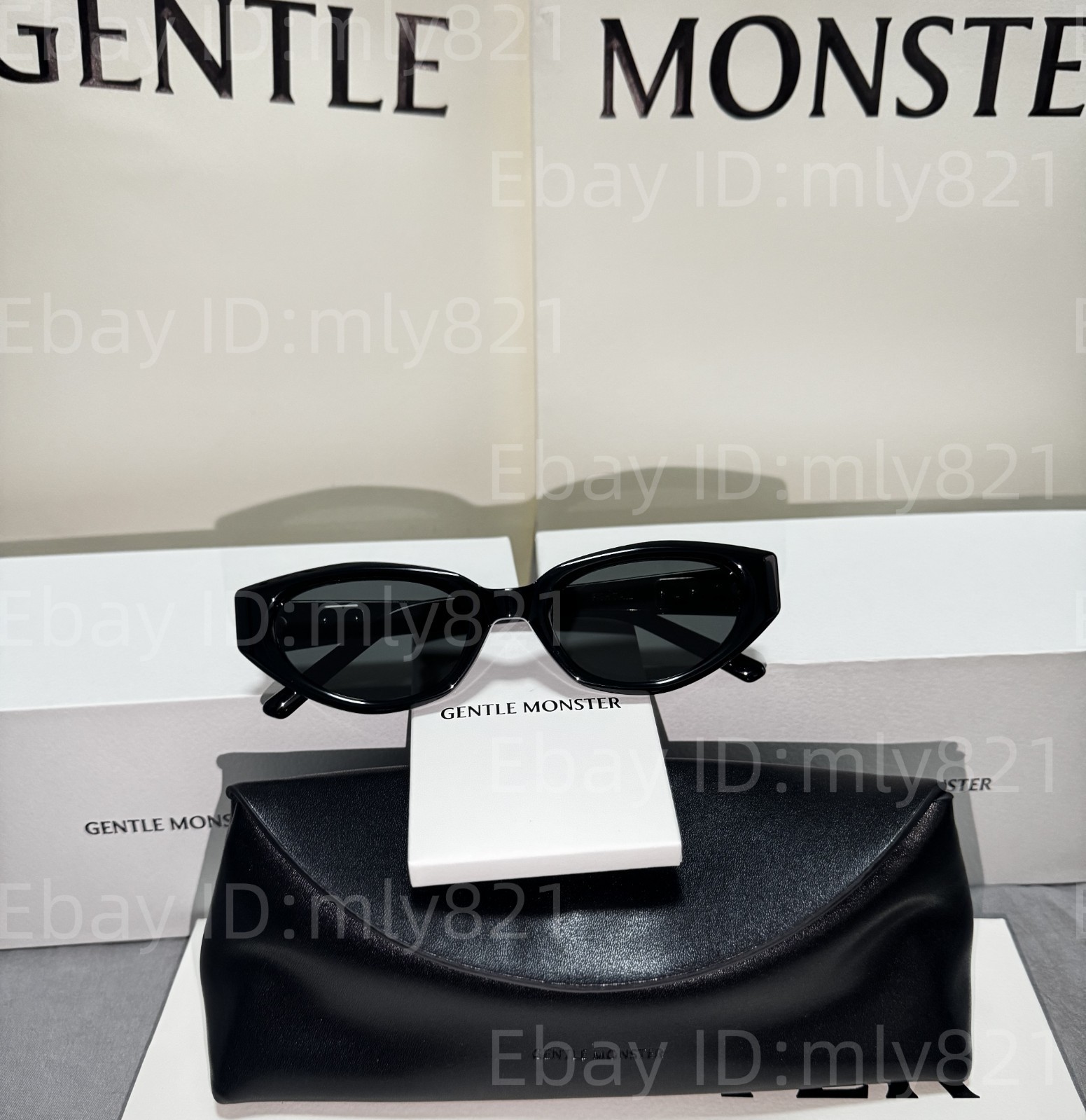 GentleMonster Sunglasses Jennie - Fish Tail 01 Black Frame Black