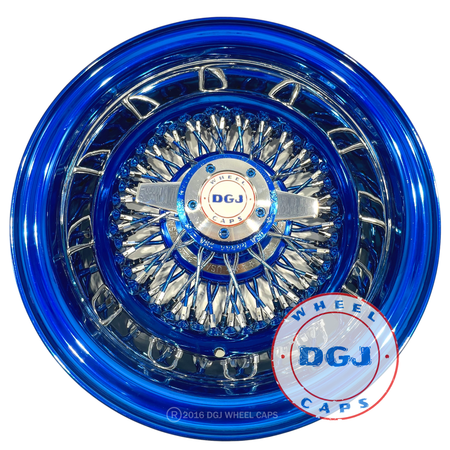 Zenith Style 13x7 Rev 72 Cross Lace Candy Blue & Chrome Lowrider