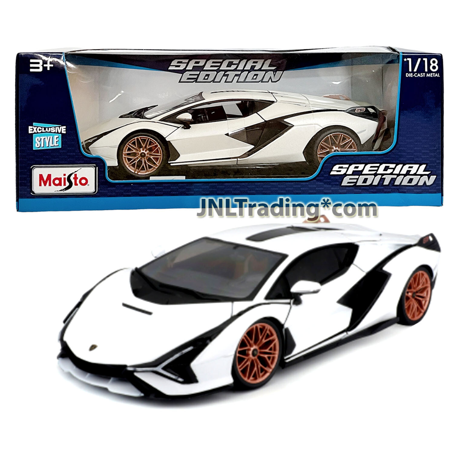 Maisto Special Edition 1:18 Die Cast Car White LAMBORGHINI SIAN