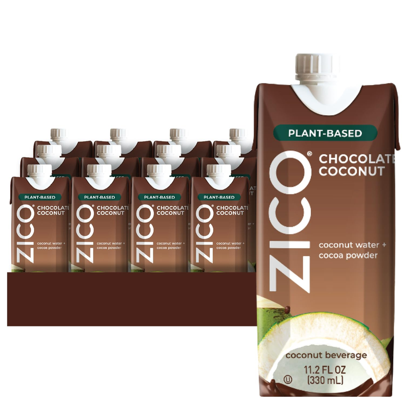 Zico Chocolate Coconut Water, Plant-Based, Chocolate Milk, 11.2 Oz