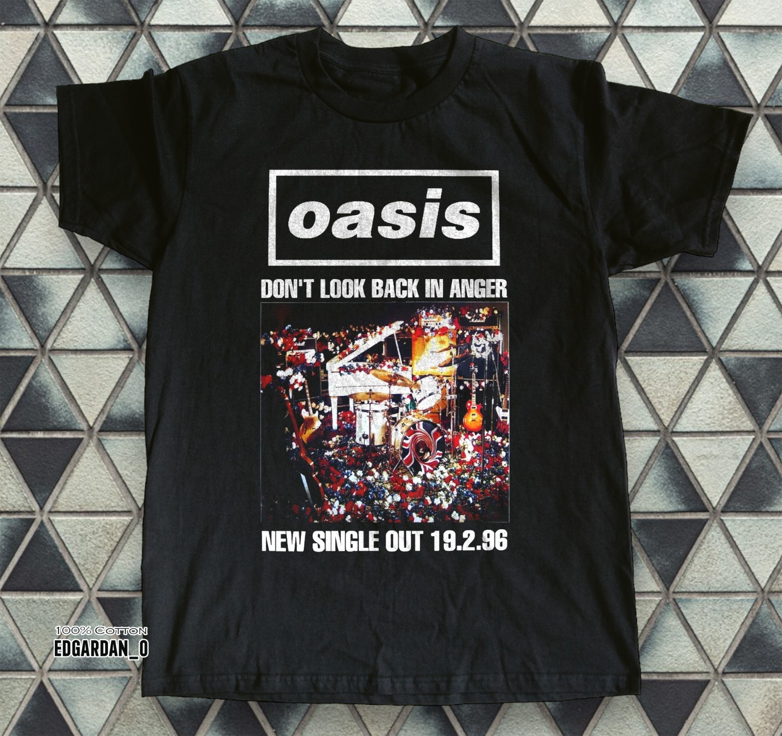Oasis Don't Look Back in Anger Music Black T-shirt Size S-5XL | eBay