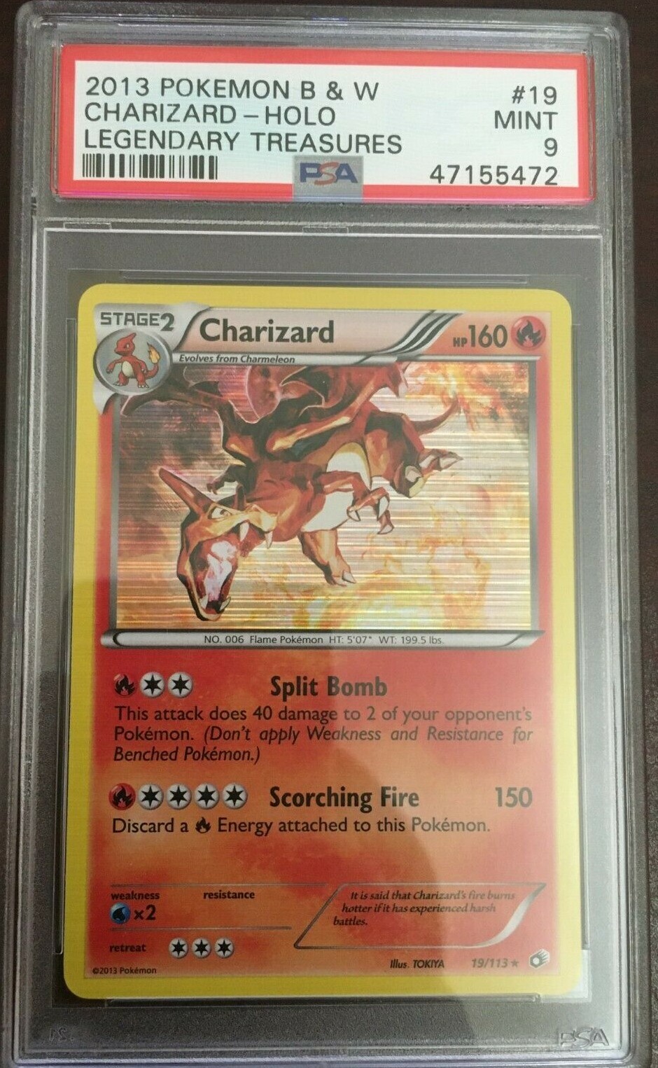 2013 Pokemon B & W Legendary Treasures Holo Charizard 19 PSA 9