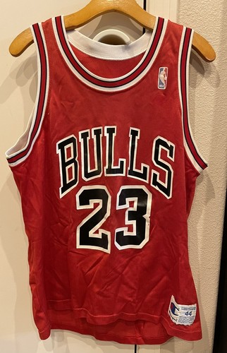 VINTAGE 90s Champion Michael Jordan Chicago Bulls Jersey Red Made