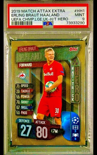 PSA 9 RC Erling Haaland 2019-20 Match Attax Gold Holo FC Salzburg