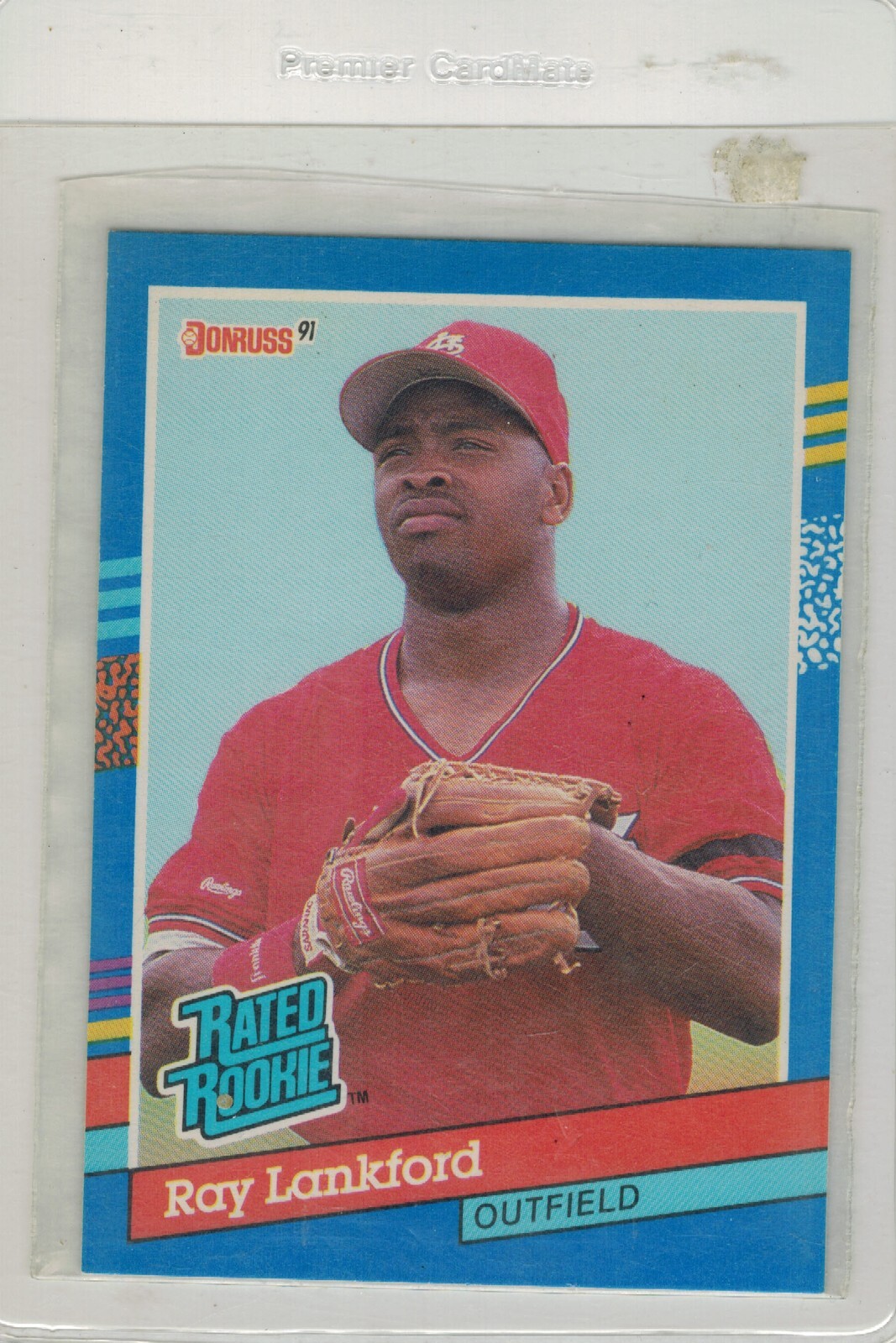 1991 Donruss Ray Lankford, Rated Rookie RC #43, ERROR - missing