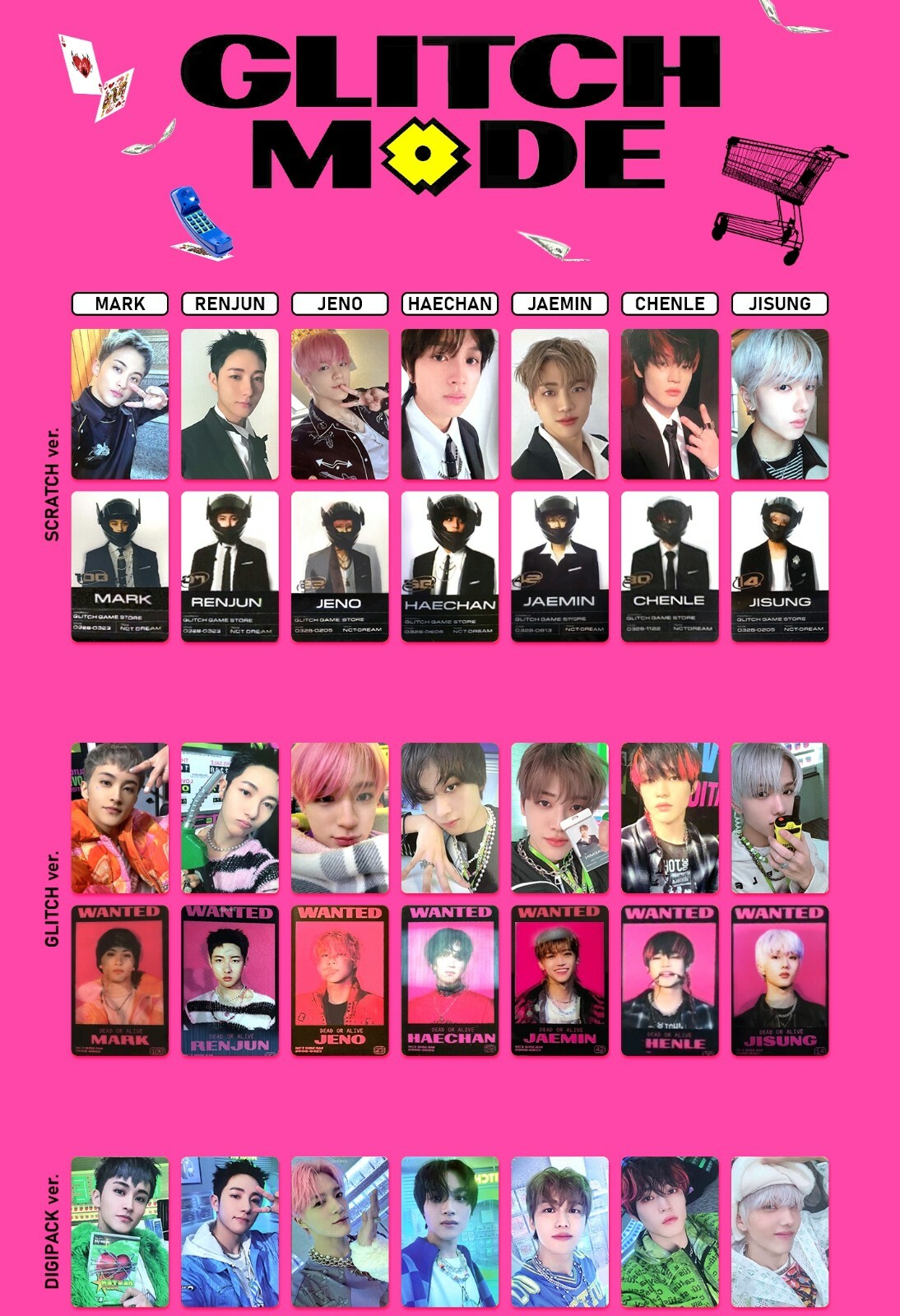 NCT Dream Glitch Mode official photo card Scratch Digipack ver