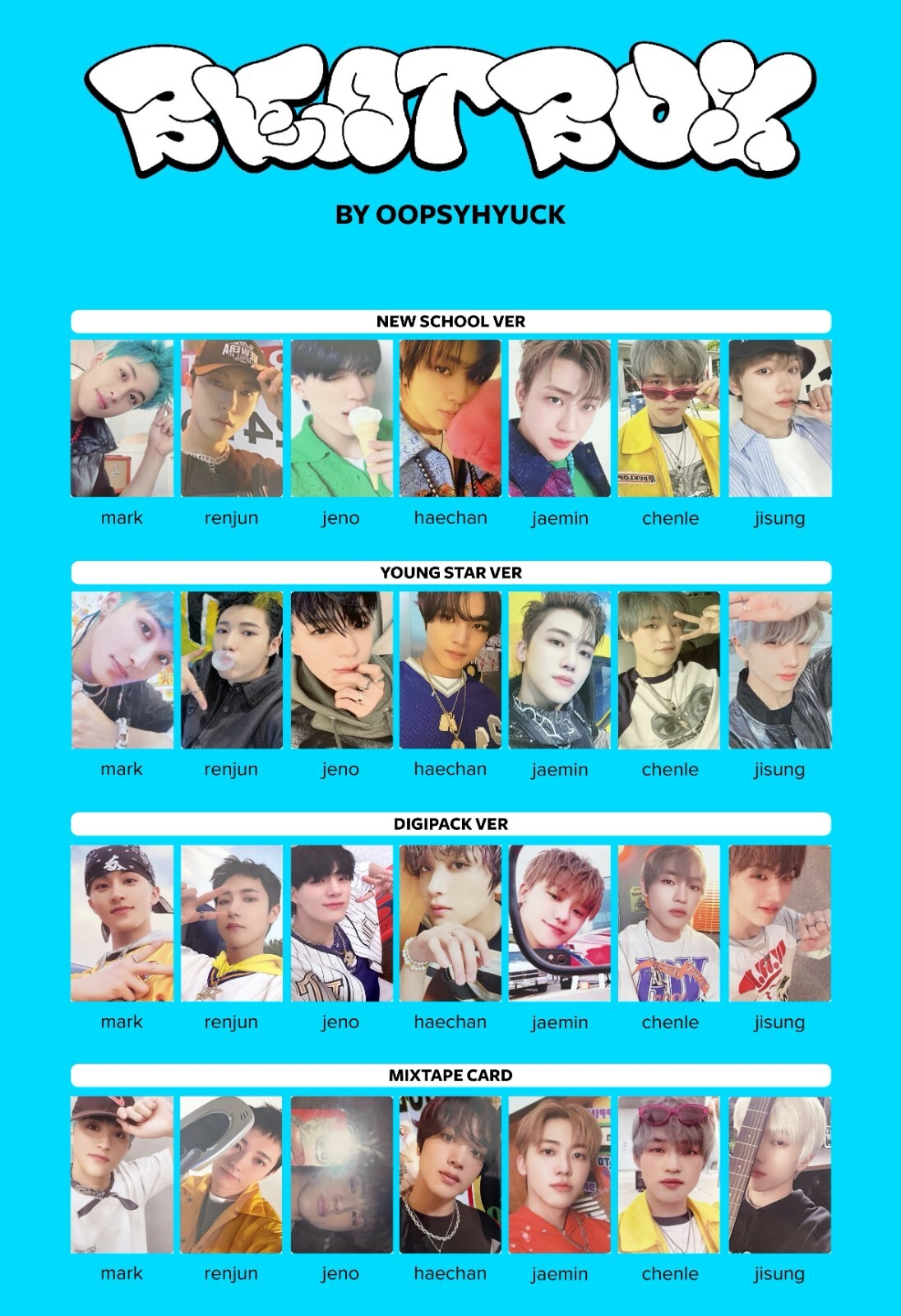 NCT Dream Beatbox official photo card NEW SCHOOL YOUNG STAR