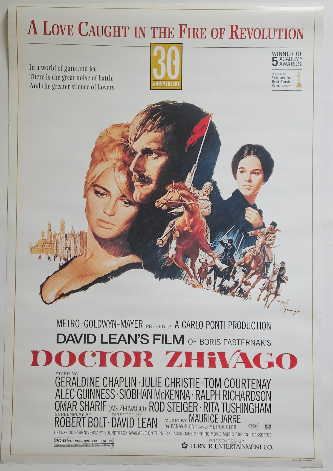 MOVIE POSTER ~ Doctor Zhivago 30th Anniversary 1995 27x40