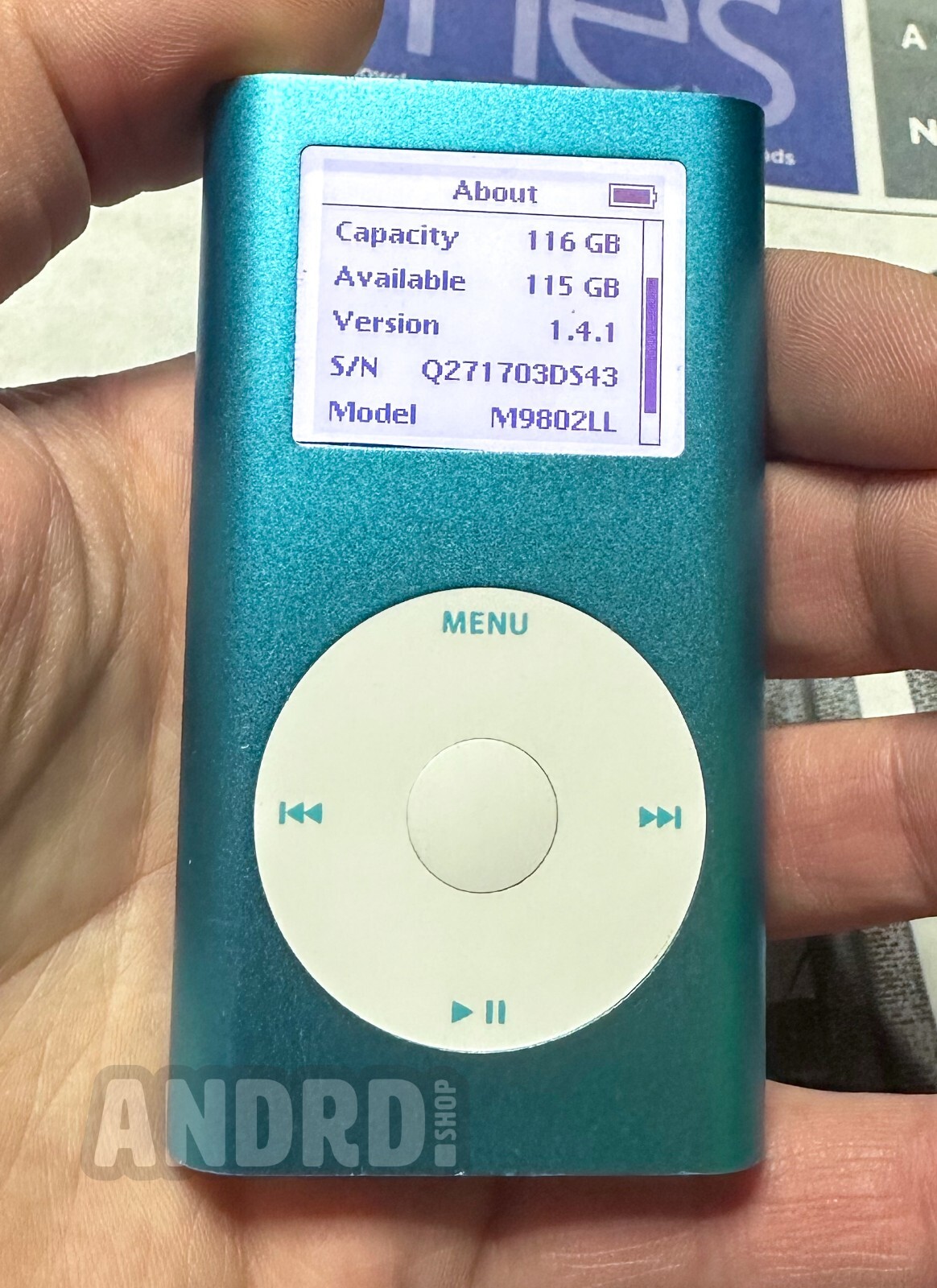 128GB Blue iPod Mini 2nd Gen 📳 Taptic Engine 📳 750mah Battery