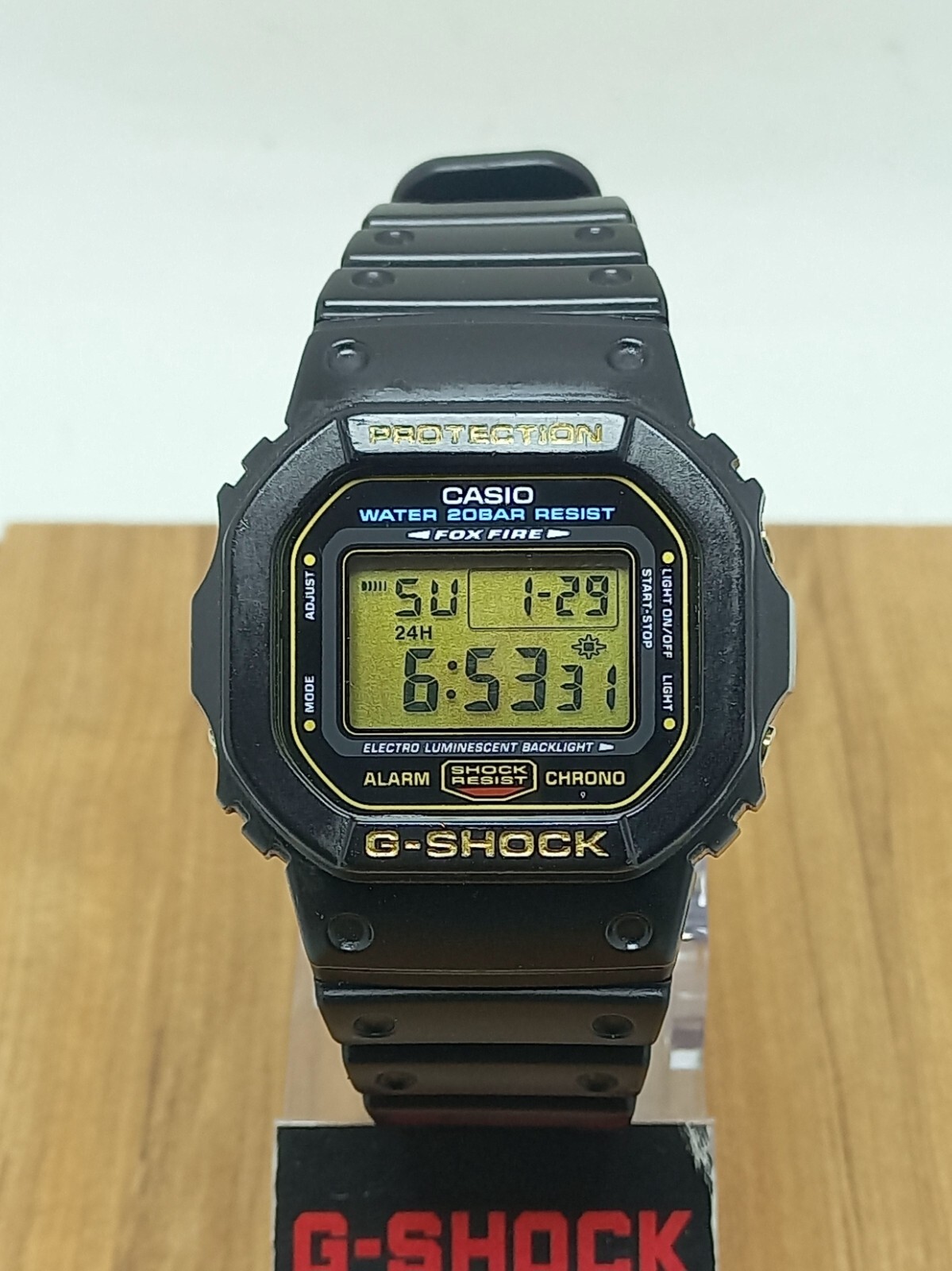 Casio G-Shock DW5600EG Gold Fox Fire Digital Black Watch Vintage