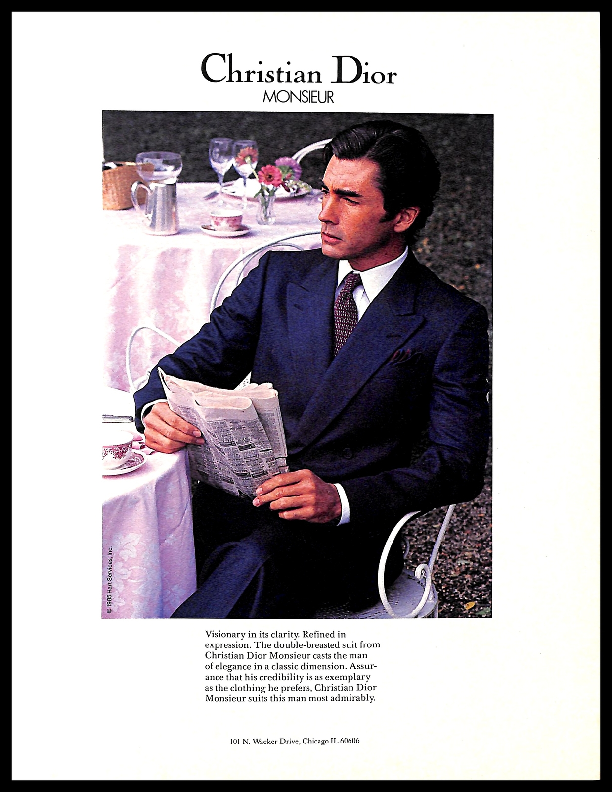 1985 Christian Dior Monsieur Mens Suit Vintage PRINT AD Fine