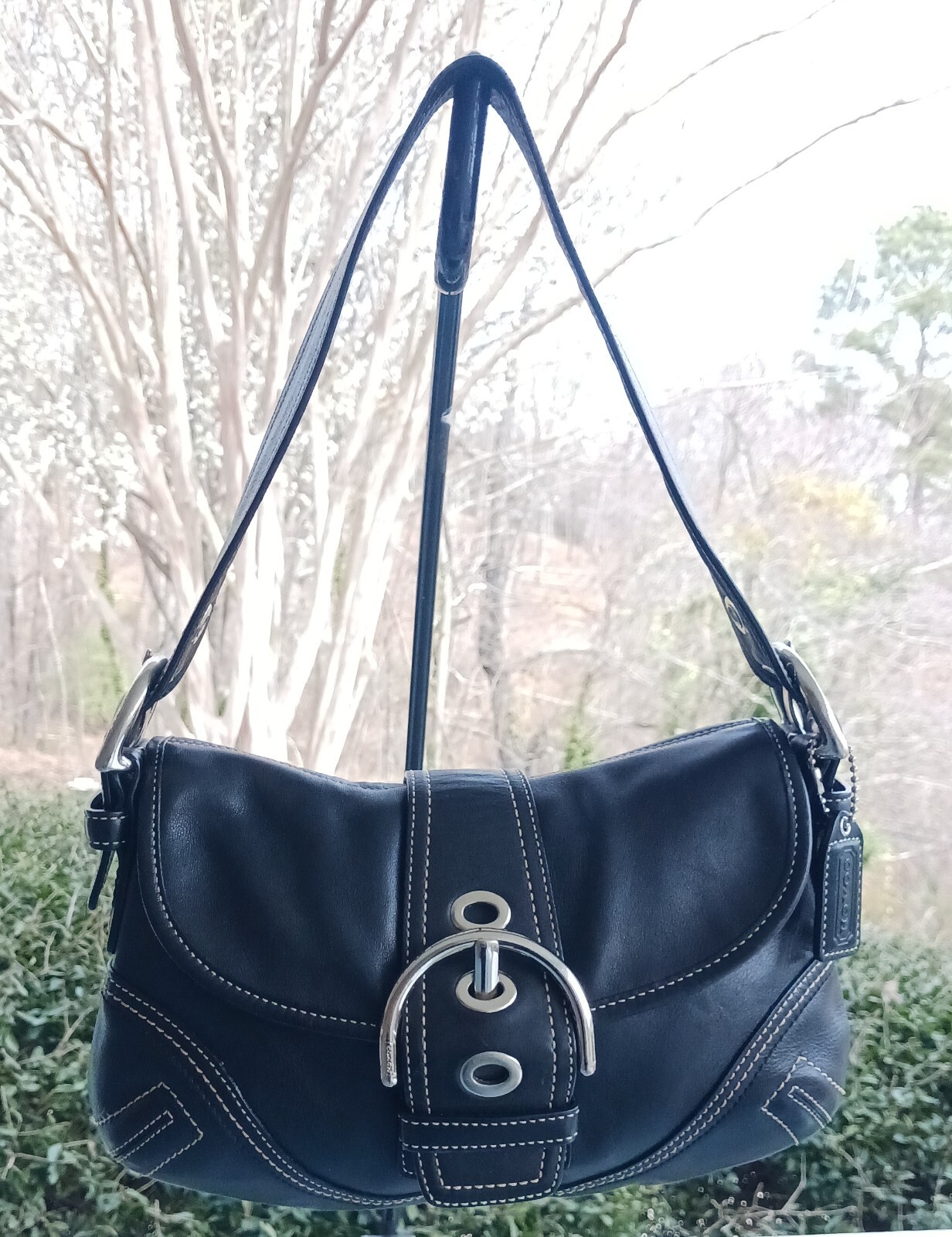 Coach F10188 Vintage Small Soho Black Leather Shoulder Bag w