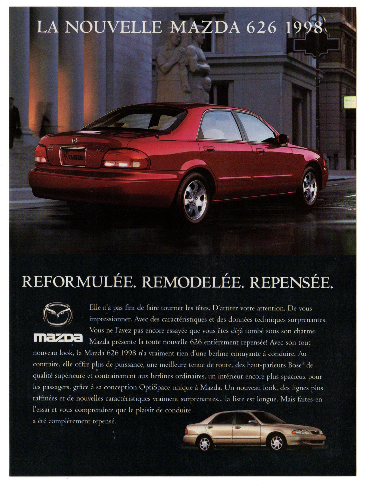 1998 MAZDA 626 LX V6 Vintage Original Print AD - Red car photo