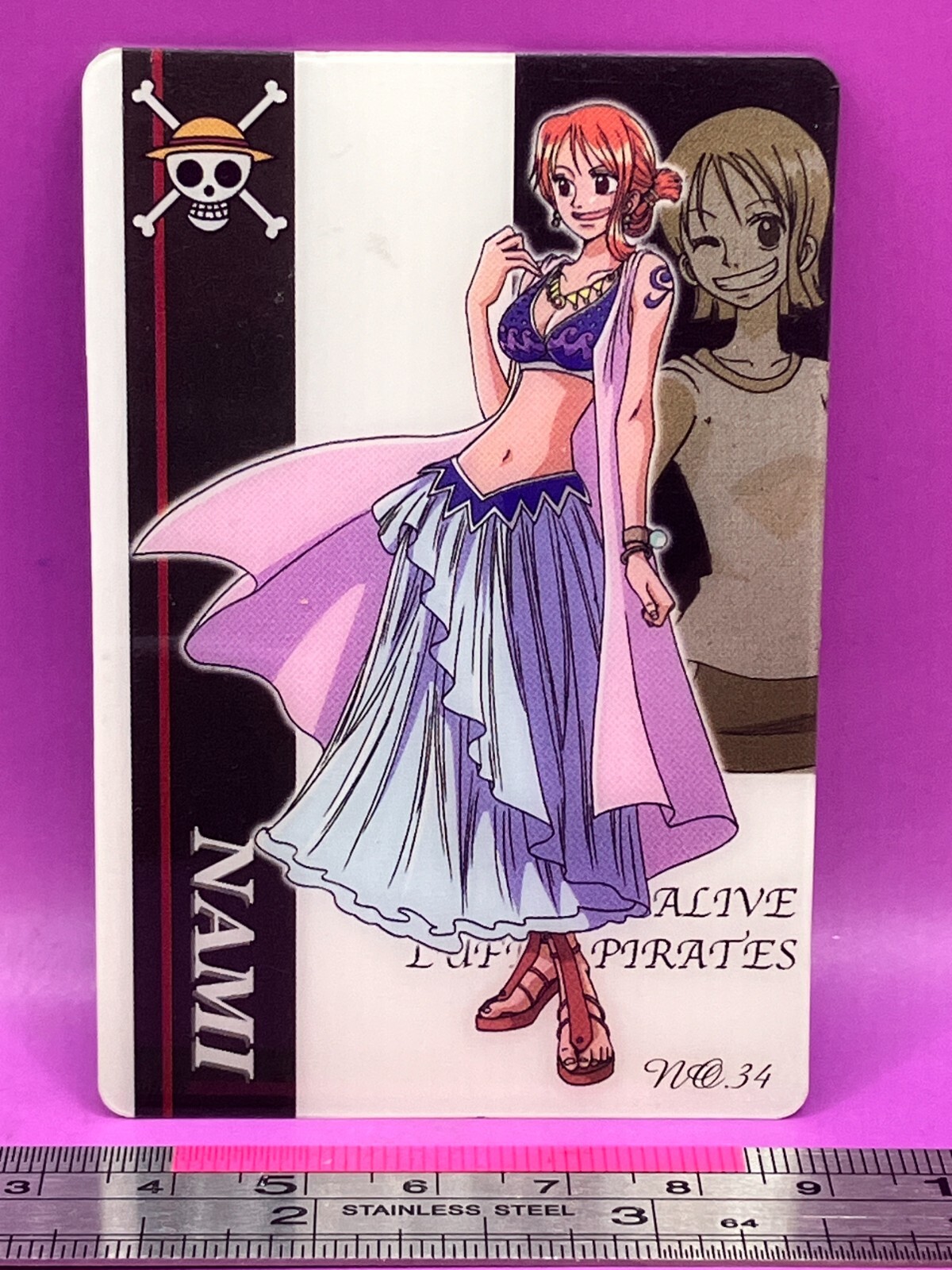 Nami 34 One Piece King of Pirates Gummy Card 2002 BANDAI TCG