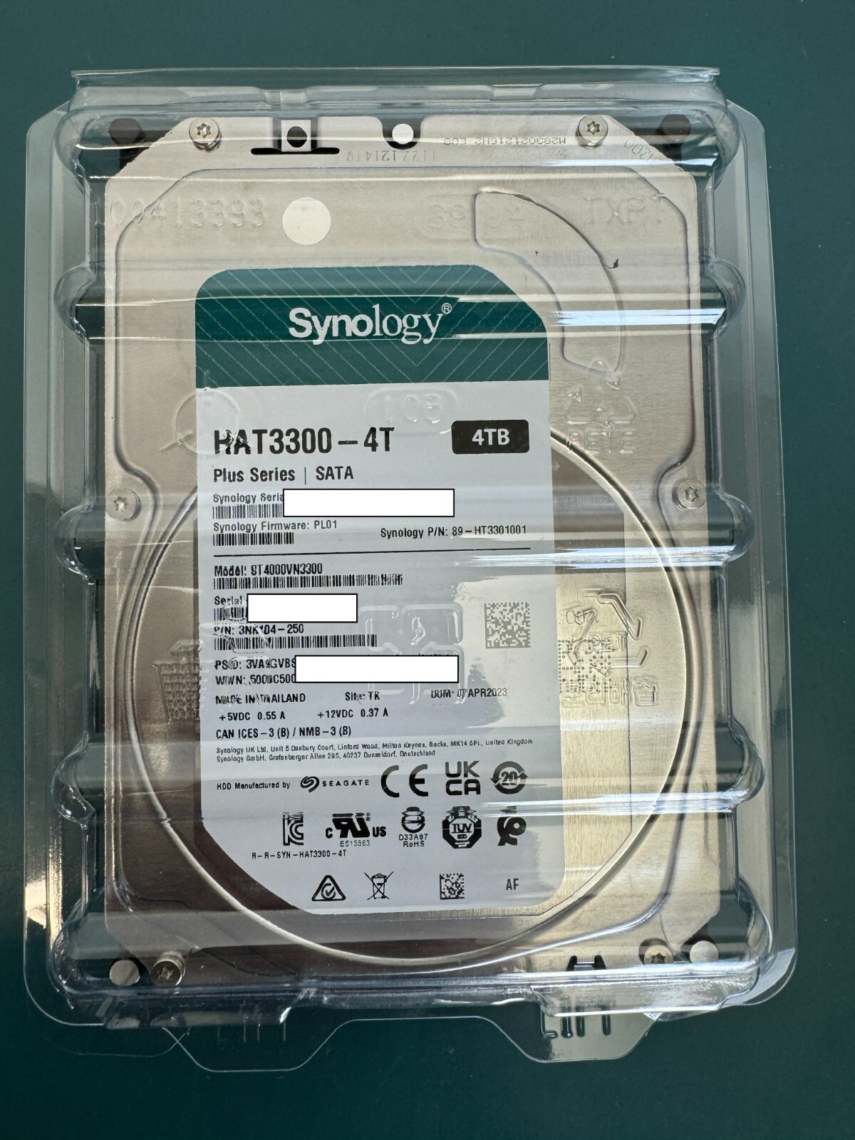 Synology HAT3300-4T Plus HAT33004T 4 TB Hard Drive - 3.5