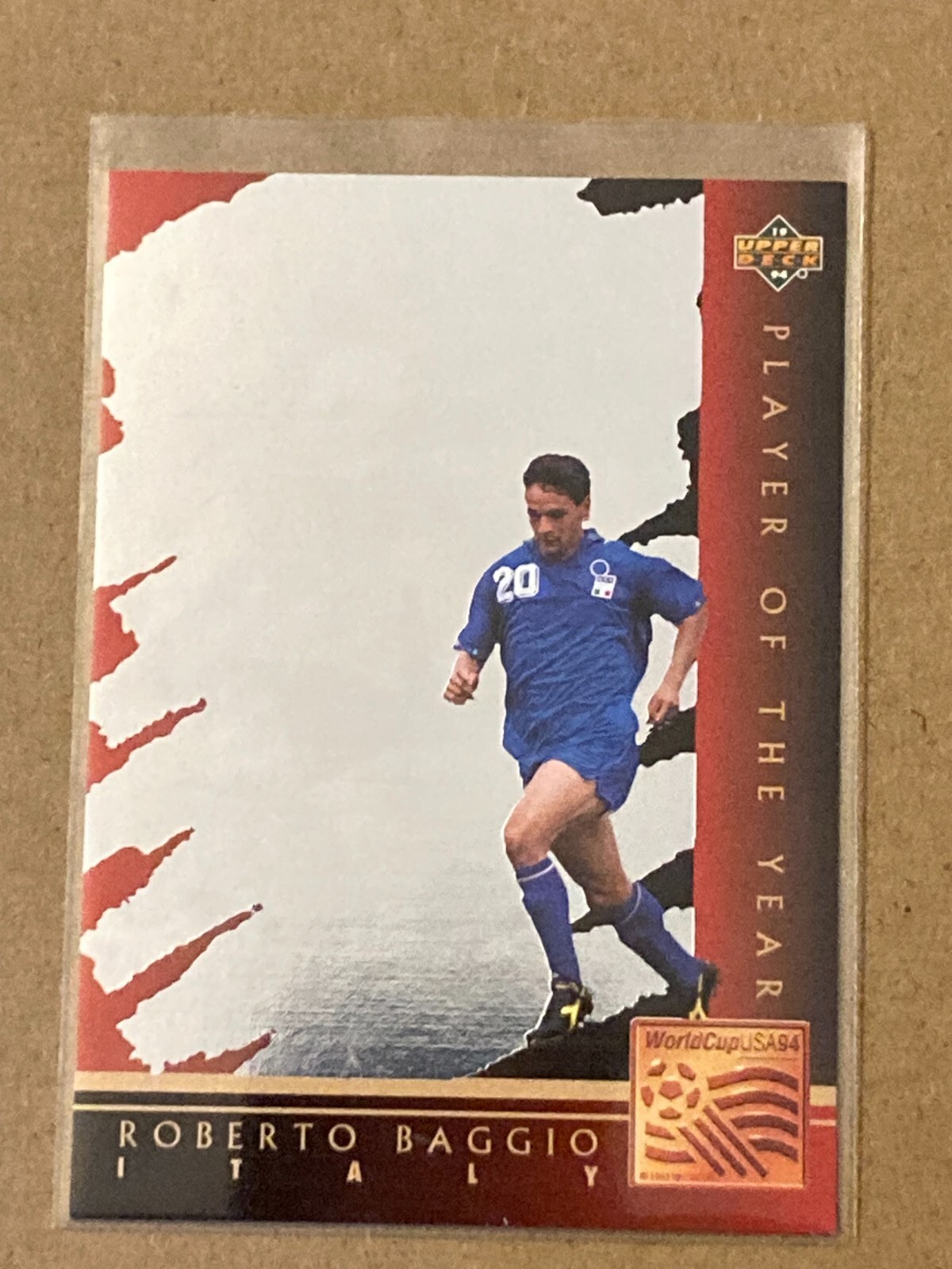 ROBERTO BAGGIO ITALIA WC4 -Player Of The Year-Upper Deck Card