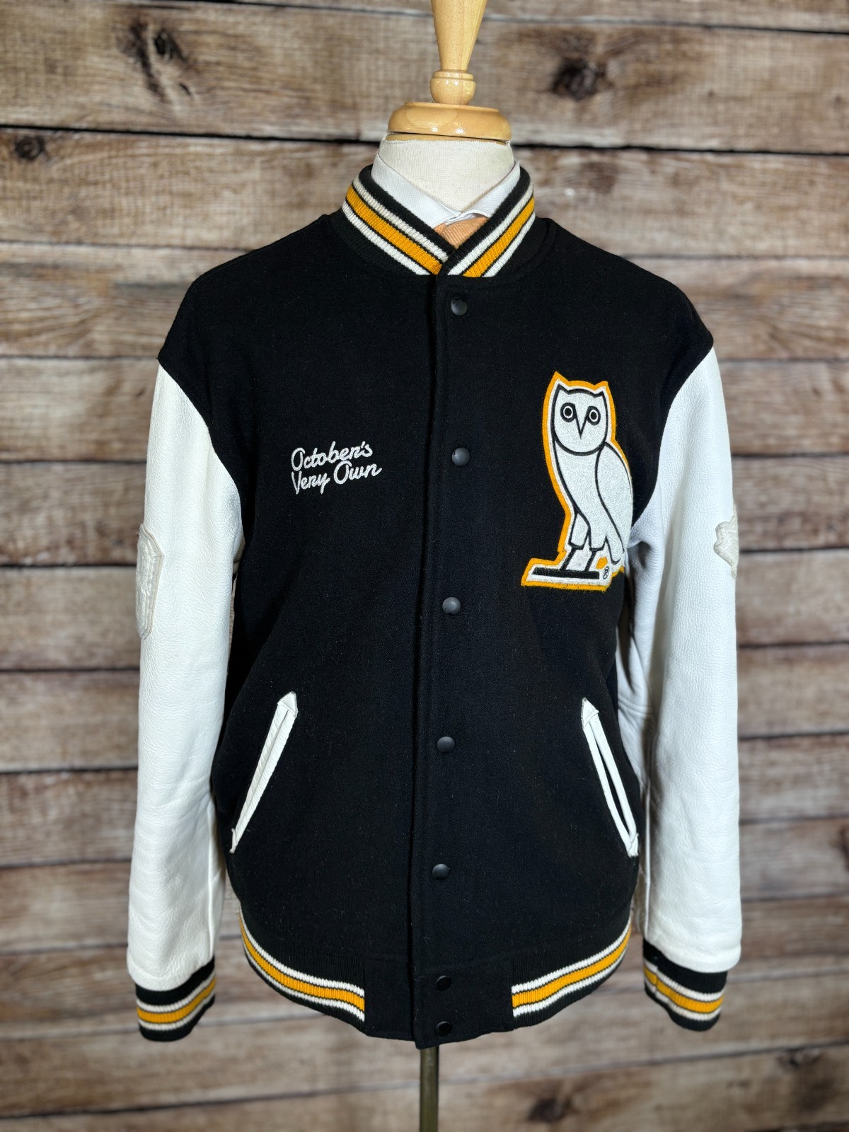 OVO October's Very Own Omega Wool Leather Varsity Jacket Size XL