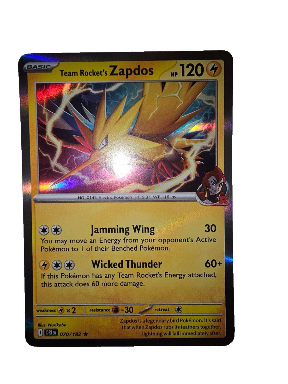 Team Rocket's Zapdos 070/182 Sv10: Destined Rivals Holo | eBay