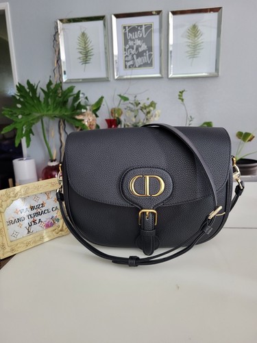 Christian Dior Bobby Flap Bag Natural Black Grained Calfskin | eBay