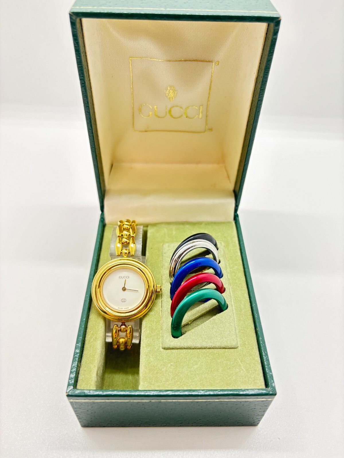 Near Mint w/Box] GUCCI 11/12 Ladies Change Bezel Watch 6 Colors